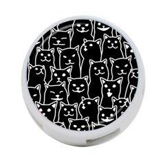 Funny Cat Pattern Organic Style Minimalist On Black Background 4-port Usb Hub (two Sides) by genx