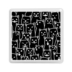 Funny Cat Pattern Organic Style Minimalist On Black Background Memory Card Reader (square) by genx