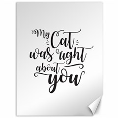 My Cat Was Right About You Funny Cat Quote Canvas 36  X 48  by genx