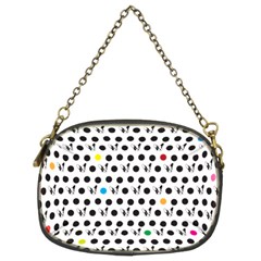 Boston Terrier Dog Pattern With Rainbow And Black Polka Dots Chain Purse (two Sides) by genx