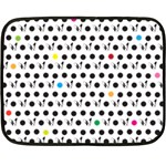 Boston Terrier Dog Pattern with rainbow and black polka dots Fleece Blanket (Mini) 35 x27  Blanket