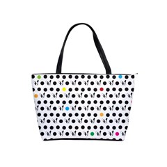 Boston Terrier Dog Pattern With Rainbow And Black Polka Dots Classic Shoulder Handbag by genx