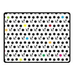 Boston Terrier Dog Pattern With Rainbow And Black Polka Dots Fleece Blanket (small) by genx