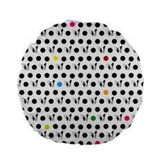 Boston Terrier Dog Pattern With Rainbow And Black Polka Dots Standard 15  Premium Round Cushions by genx