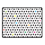 Boston Terrier Dog Pattern with rainbow and black polka dots Double Sided Fleece Blanket (Small)  45 x34  Blanket Back