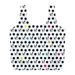 Boston Terrier Dog Pattern With Rainbow And Black Polka Dots Full Print Recycle Bag (l) by genx