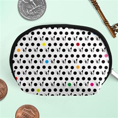 Boston Terrier Dog Pattern With Rainbow And Black Polka Dots Accessory Pouch (medium) by genx