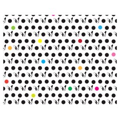 Boston Terrier Dog Pattern With Rainbow And Black Polka Dots Double Sided Flano Blanket (medium)  by genx