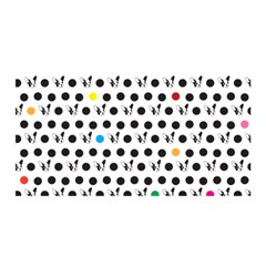 Boston Terrier Dog Pattern With Rainbow And Black Polka Dots Satin Wrap by genx