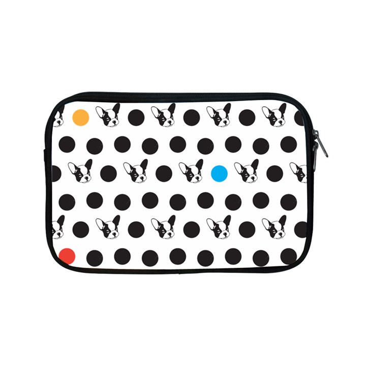 Boston Terrier Dog Pattern with rainbow and black polka dots Apple iPad Mini Zipper Cases