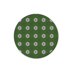 Logo Kekistan Pattern Elegant With Lines On Green Background Rubber Coaster (round) by snek