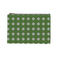 Logo Kekistan Pattern Elegant With Lines On Green Background Cosmetic Bag (large) by snek