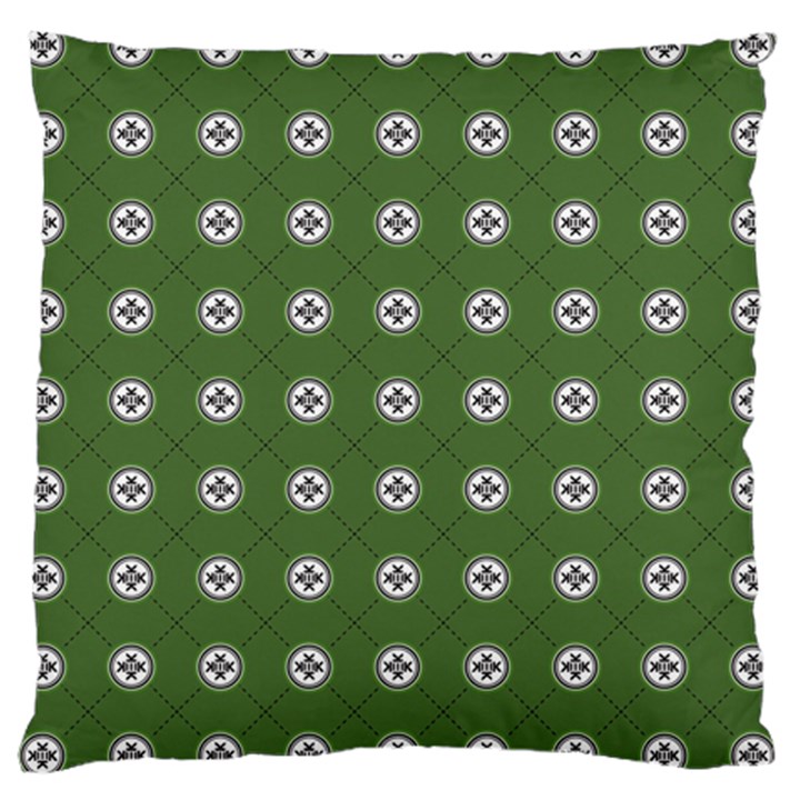 Logo Kekistan Pattern Elegant with lines on green background Large Cushion Case (One Side)