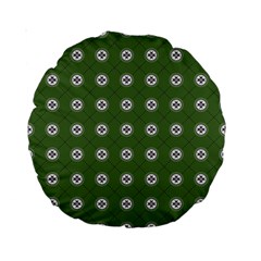 Logo Kekistan Pattern Elegant With Lines On Green Background Standard 15  Premium Round Cushion  by snek