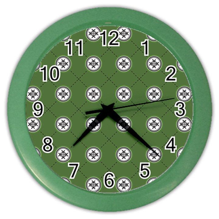 Logo Kekistan Pattern Elegant with lines on green background Color Wall Clock