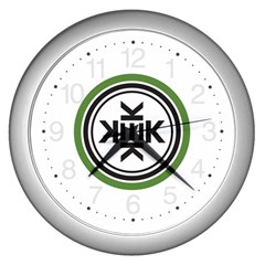 Official Logo Kekistan Circle Green And Black Wall Clock (silver) by snek