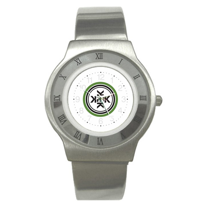 Official Logo Kekistan Circle Green And Black Stainless Steel Watch