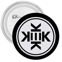 Official Logo Kekistan Circle Black And White 3  Buttons by snek