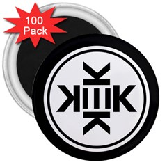 Official Logo Kekistan Circle Black And White 3  Magnets (100 Pack) by snek