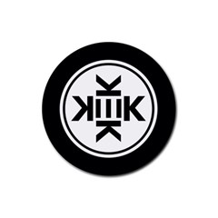 Official Logo Kekistan Circle Black And White Rubber Coaster (round)  by snek