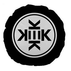 Official Logo Kekistan Circle Black And White Large 18  Premium Flano Round Cushions by snek