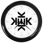 Official Logo Kekistan Circle Black and White Wall Clock (Black) Front