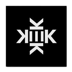 Official Logo Kekistan Circle Black And White On Black Background Tile Coasters by snek