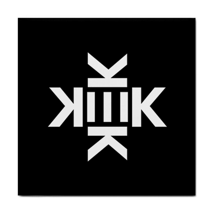 Official Logo Kekistan Circle Black and White on black background Tile Coasters