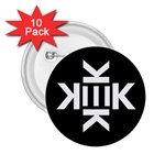 Official Logo Kekistan Circle Black and White on black background 2.25  Buttons (10 pack)  Front