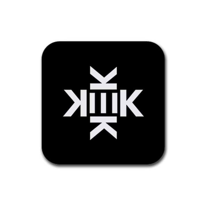 Official Logo Kekistan Circle Black and White on black background Rubber Square Coaster (4 pack) 