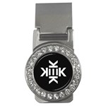 Official Logo Kekistan Circle Black and White on black background Money Clips (CZ)  Front