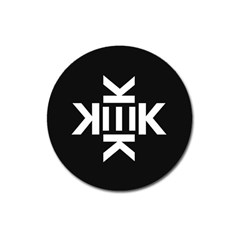 Official Logo Kekistan Circle Black And White On Black Background Magnet 3  (round) by snek