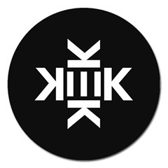 Official Logo Kekistan Circle Black And White On Black Background Magnet 5  (round) by snek