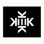 Official Logo Kekistan Circle Black and White on black background Small Glasses Cloth (2-Side) Front