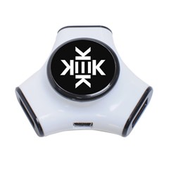 Official Logo Kekistan Circle Black And White On Black Background 3-port Usb Hub by snek