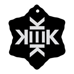 Official Logo Kekistan Circle Black And White On Black Background Snowflake Ornament (two Sides) by snek