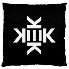 Official Logo Kekistan Circle Black And White On Black Background Large Flano Cushion Case (one Side) by snek