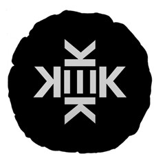 Official Logo Kekistan Circle Black And White On Black Background Large 18  Premium Flano Round Cushions by snek