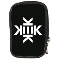 Official Logo Kekistan Kek Black And White On Black Background Compact Camera Leather Case by snek