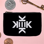 Official Logo Kekistan KEK Black and White on black background Large Coin Purse Front