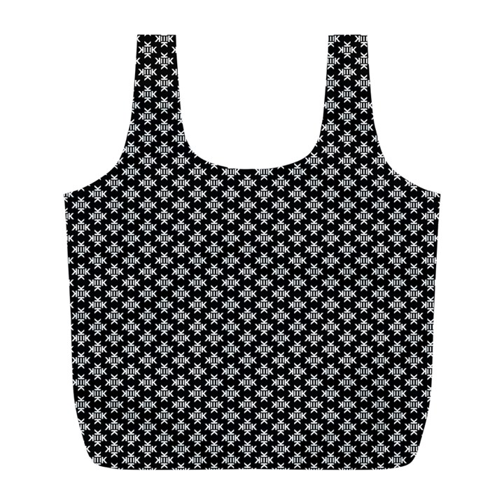 Logo Kek Pattern Black and White Kekistan black background Full Print Recycle Bag (L)