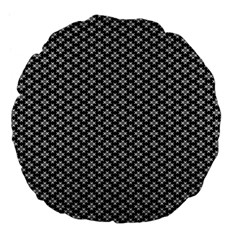 Logo Kek Pattern Black and White Kekistan black background Large 18  Premium Flano Round Cushions