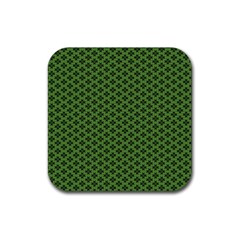 Logo Kek Pattern Black And Kekistan Green Background Rubber Coaster (square) by snek