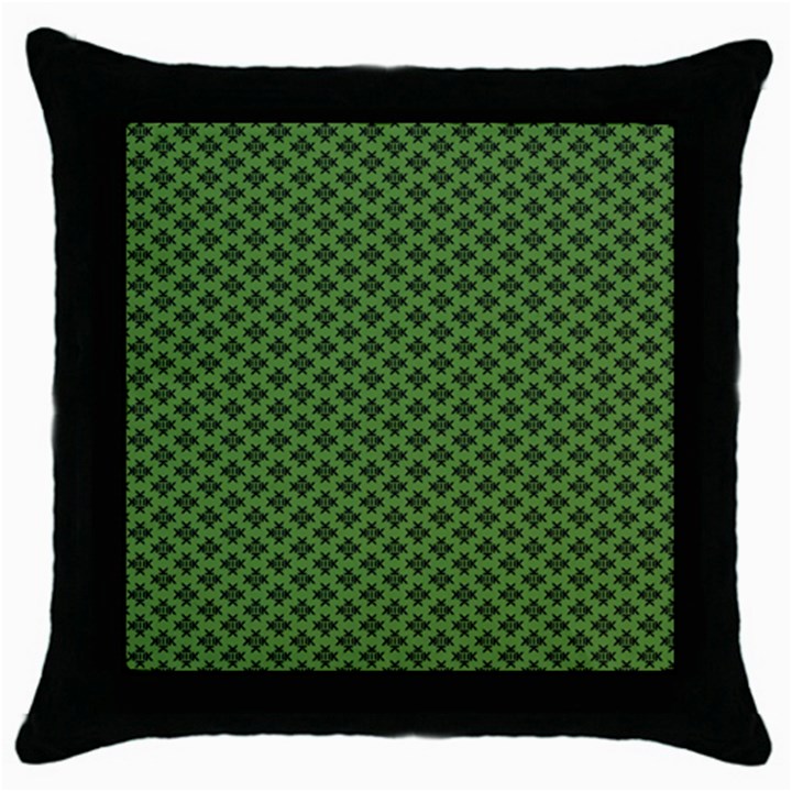 Logo Kek Pattern Black and Kekistan green background Throw Pillow Case (Black)