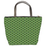 Logo Kek Pattern Black and Kekistan green background Bucket Bag Back