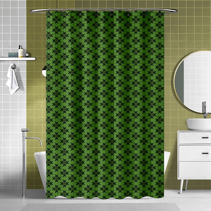 Logo Kek Pattern Black and Kekistan green background Shower Curtain 48  x 72  (Small)