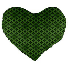 Logo Kek Pattern Black And Kekistan Green Background Large 19  Premium Heart Shape Cushion by snek