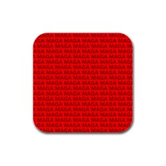 Maga Make America Great Again Usa Pattern Red Rubber Square Coaster (4 Pack)  by snek