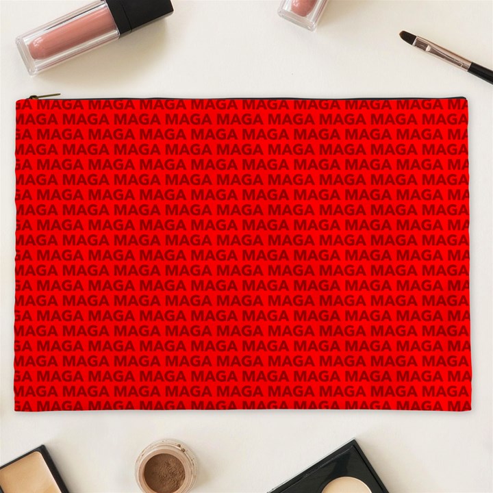 MAGA Make America Great AGAIN USA Pattern Red Cosmetic Bag (XXL)