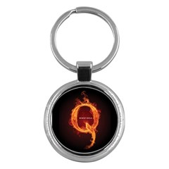 Qanon Letter Q Fire Effect Wwgowga Wwg1wga Key Chains (round)  by snek